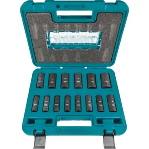 Juego de 14‑Pz. de Dados de Impacto Cuadro SAE con Adaptador de 3/8